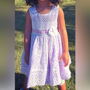 Jona Michelle Lavender and White Lace Dress